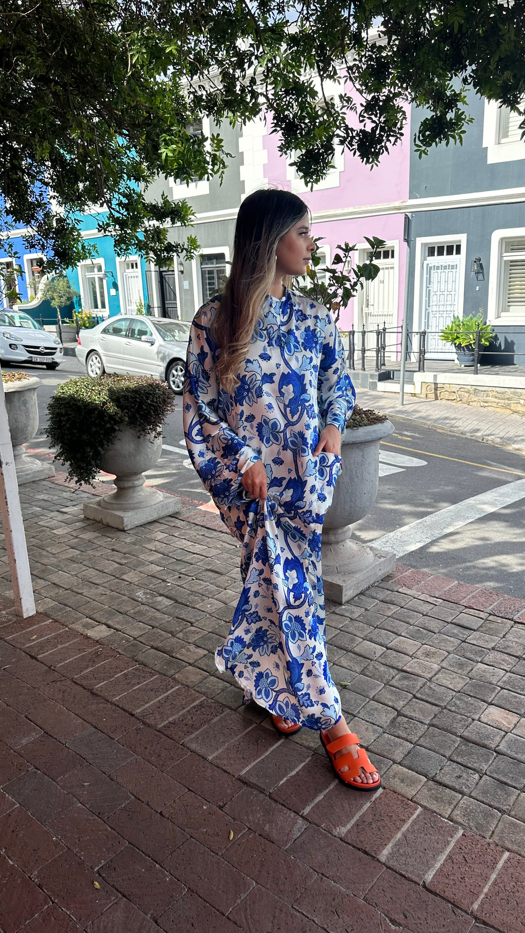 Blue paisley oversized shirt