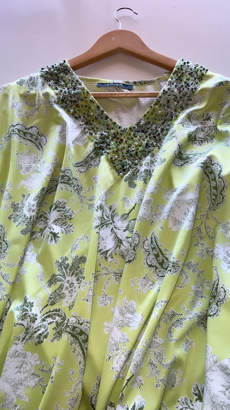 Lime paisley kaftan