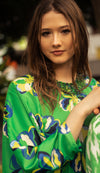 Spring green floral kaftan