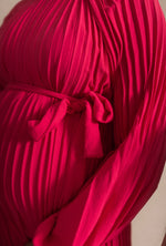 Cerise pleated dress