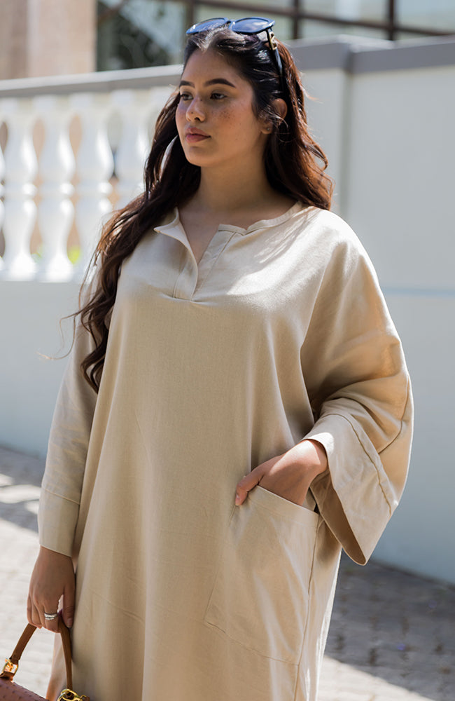 Over Sized Linen Shirt Dress