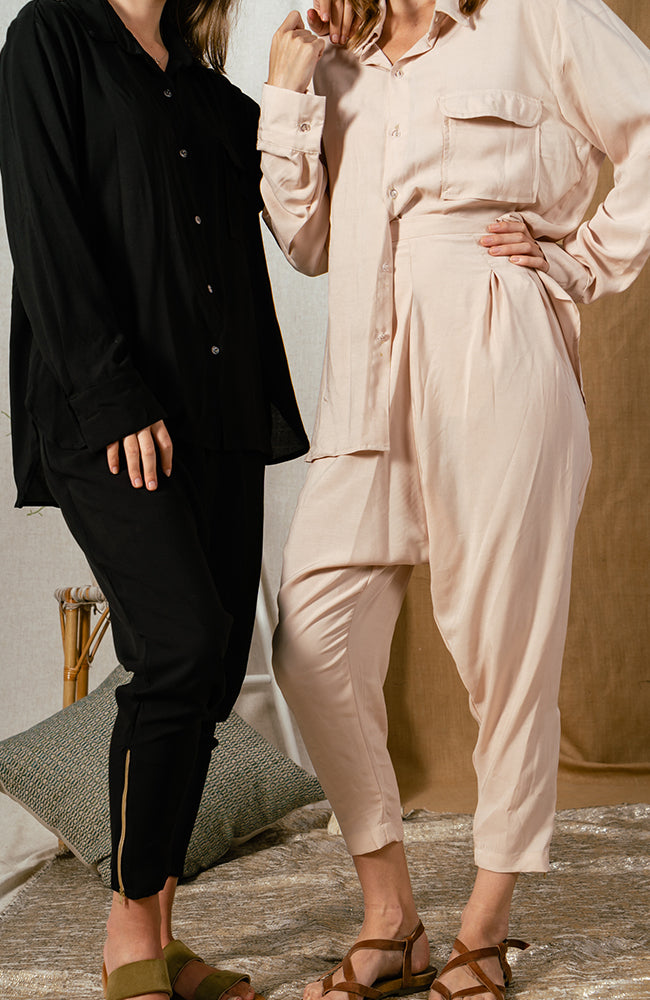 Basic High Waisted Harem Detailed Pants Suit