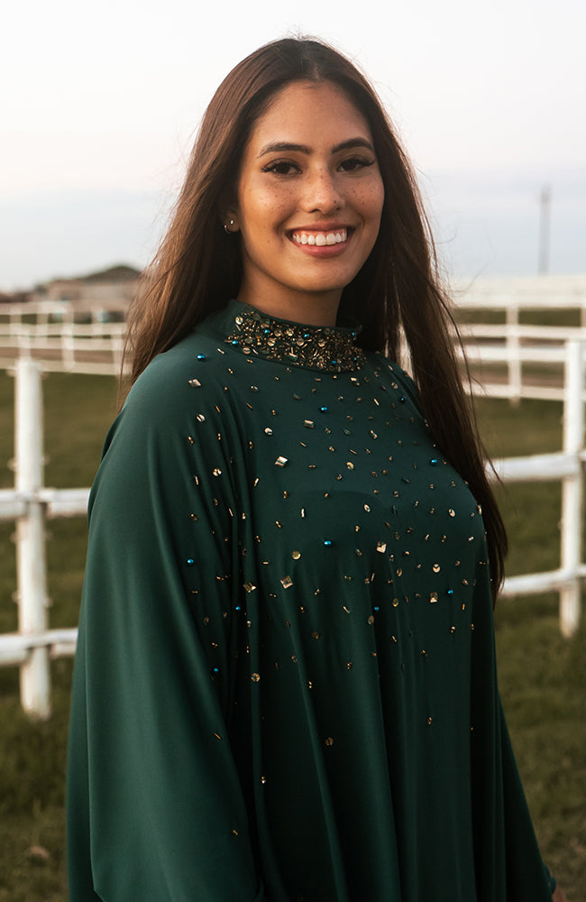 High Neck Beaded Kaftan