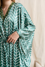 Jade silk kaftan