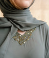 Sage v neck kaftan set