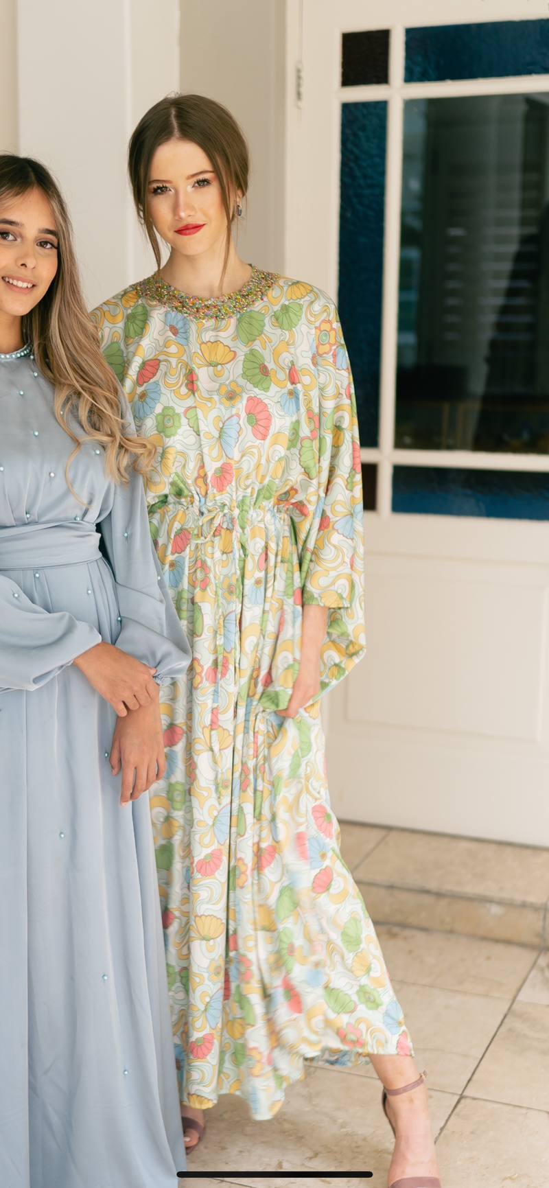 Pastel floral kaftan