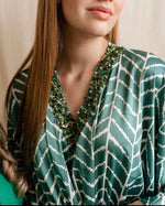 Jade silk kaftan