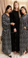 Boho black + white kaftan