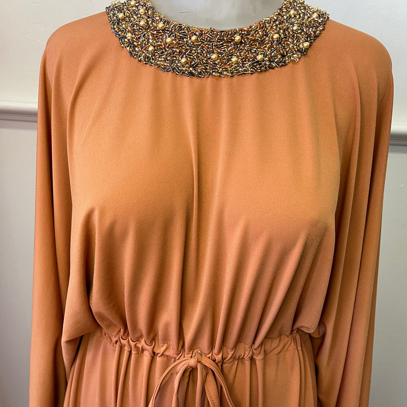 Rust/ Tan beaded kaftan