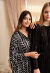 Boho black + white kaftan